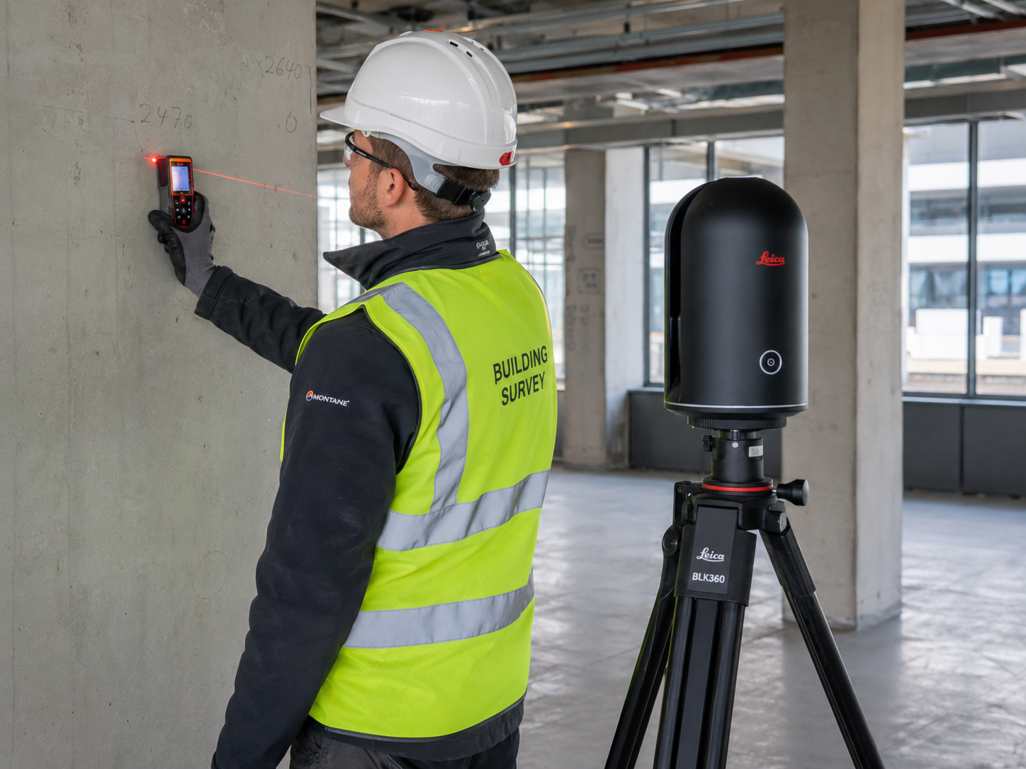Relevé de bâtiment avec appareil de mesure