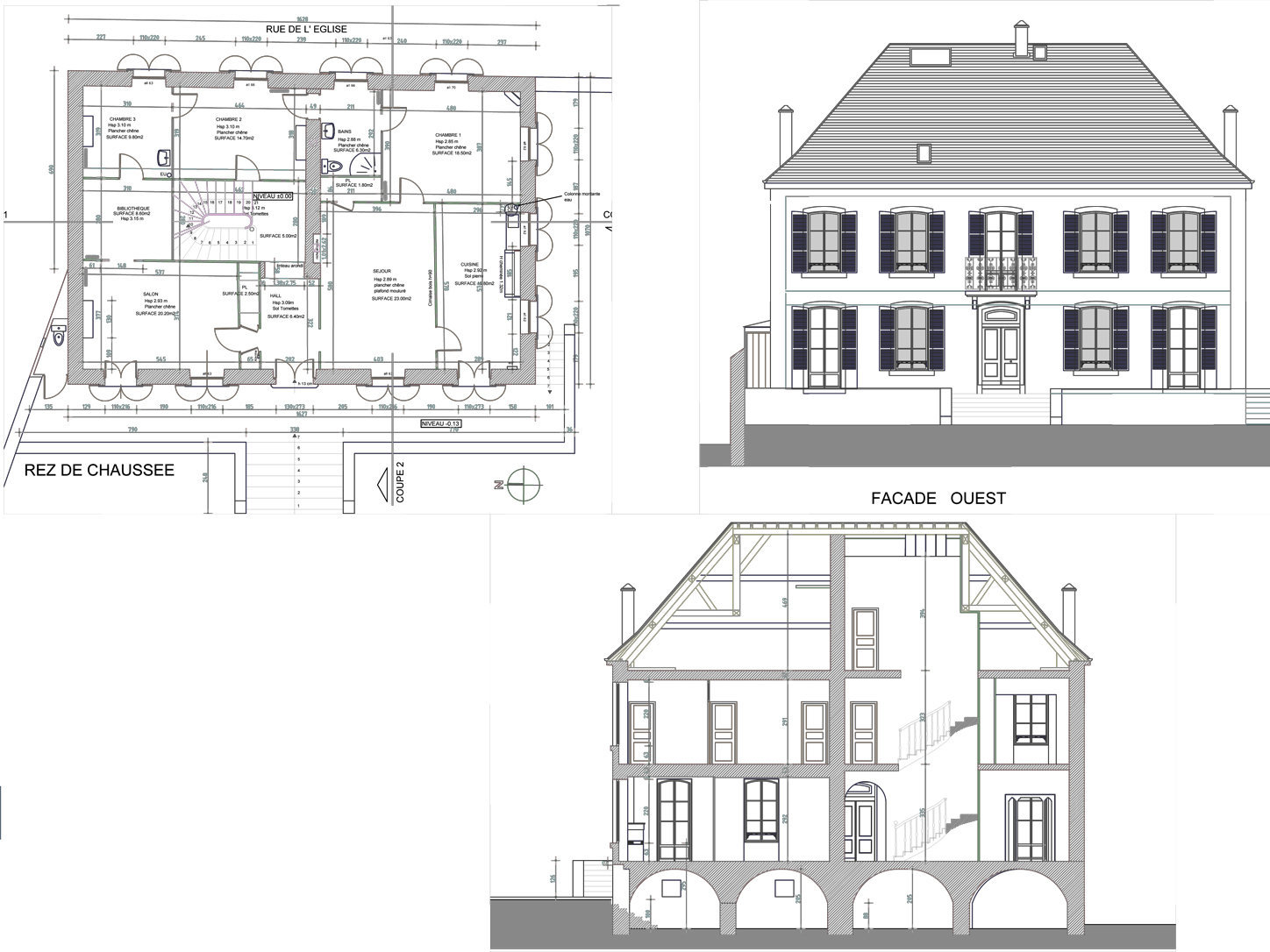 Plans architecturaux 2D et 3D sur écran